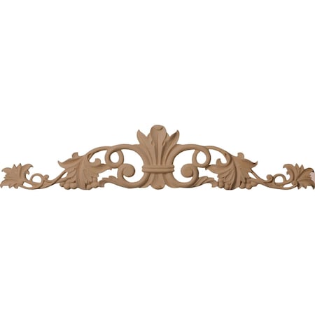 Ekena Millwork 24 1/2"W x 5 1/8"H x 3/4"D Medium Marseille Center with Scrolls, Rubberwood ONL24X05X01MARW